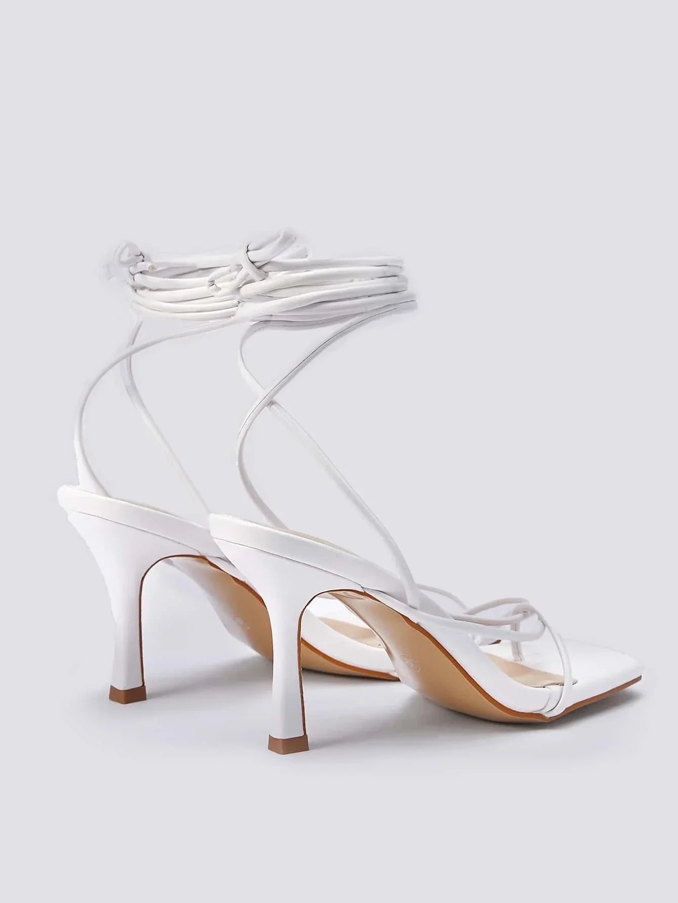 Women's Apricot Clip Toe Ankle Straps Thin High Heel Sandals
