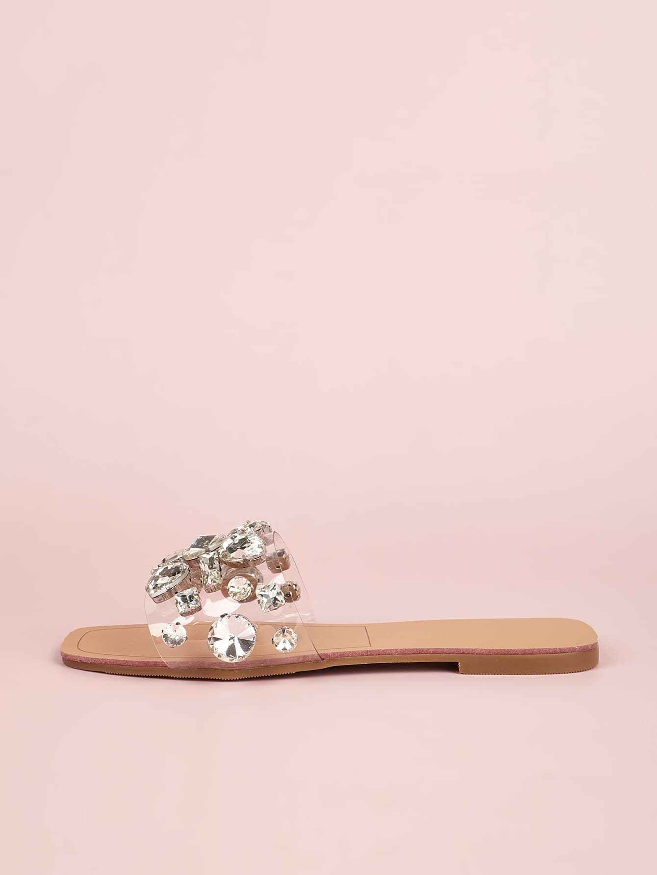 Women Gemstone Decor Slide Sandals