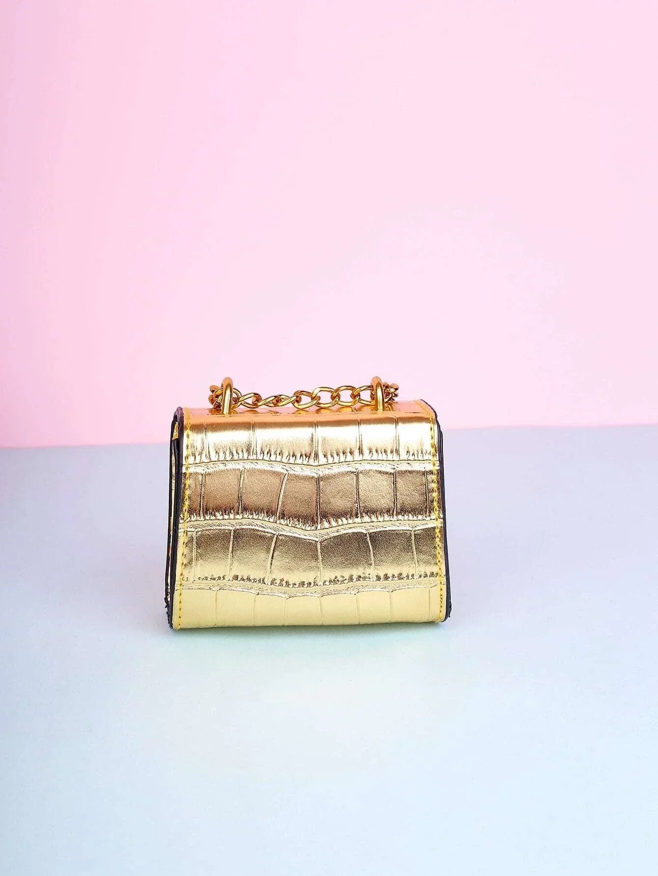 Waterproof,Lightweight,Business Casual Mini Metallic Crocodile Embossed Square Bag