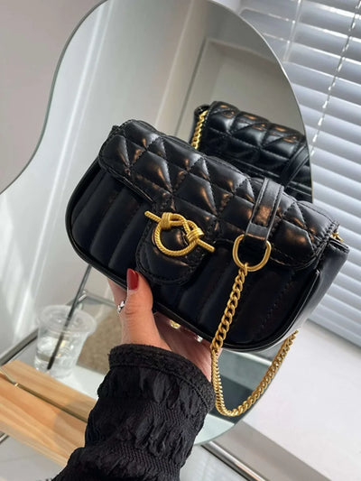 Lightweight,Business Casual Mini Quilted Flap Chain Square Bag