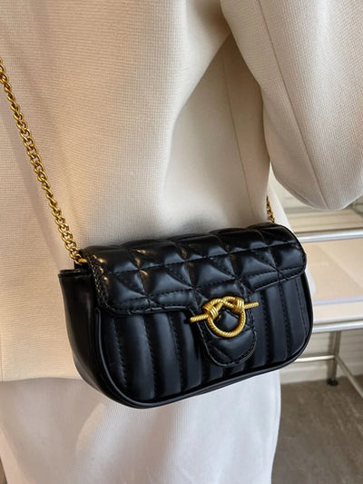 Lightweight,Business Casual Mini Quilted Flap Chain Square Bag