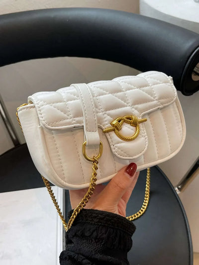 Lightweight,Business Casual Mini Quilted Flap Chain Square Bag