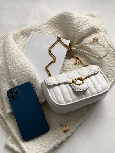 Lightweight,Business Casual Mini Quilted Flap Chain Square Bag