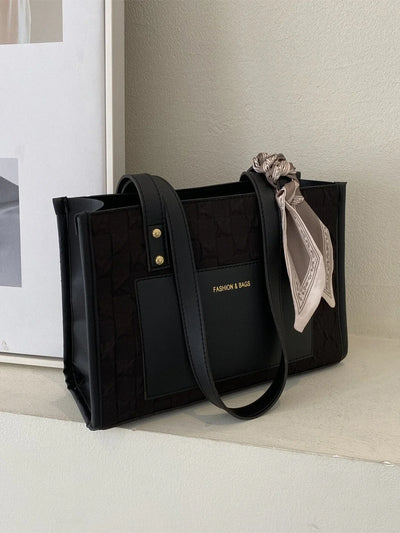 Bow Decor Lightweight,Business Casual Random Skinny Scarf Decor Square Bag