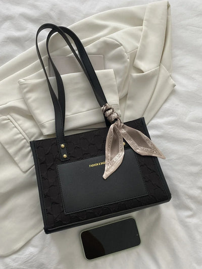 Bow Decor Lightweight,Business Casual Random Skinny Scarf Decor Square Bag