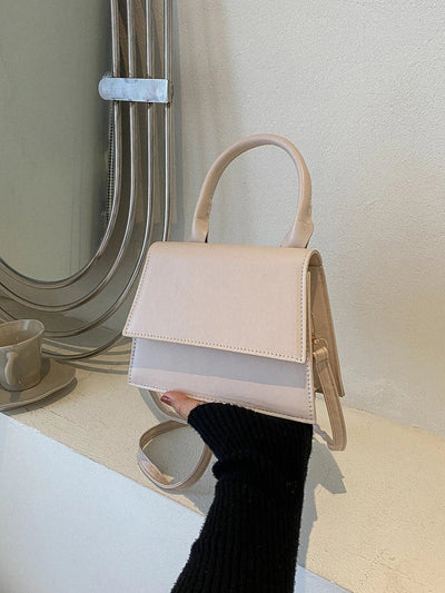 Fashionable Solid Color Flap Mini Handbag