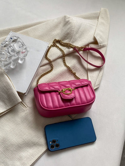 Lightweight,Business Casual Mini Quilted Flap Chain Square Bag