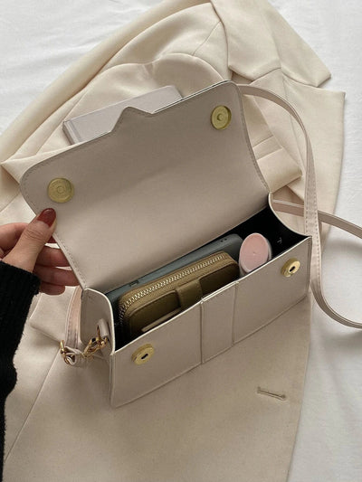 Minimalist Top Handle Flap Square Bag