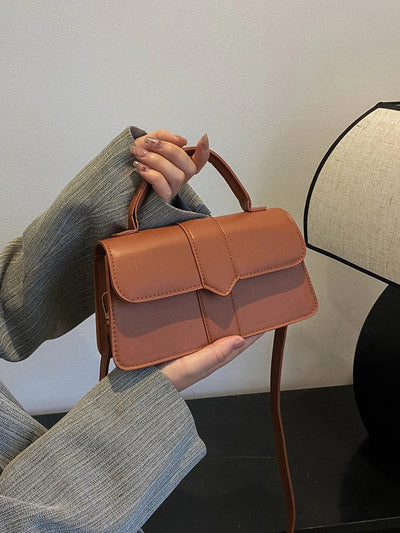 Minimalist Top Handle Flap Square Bag