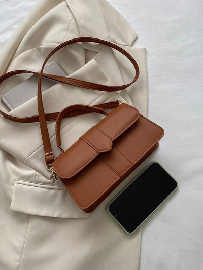 Minimalist Top Handle Flap Square Bag