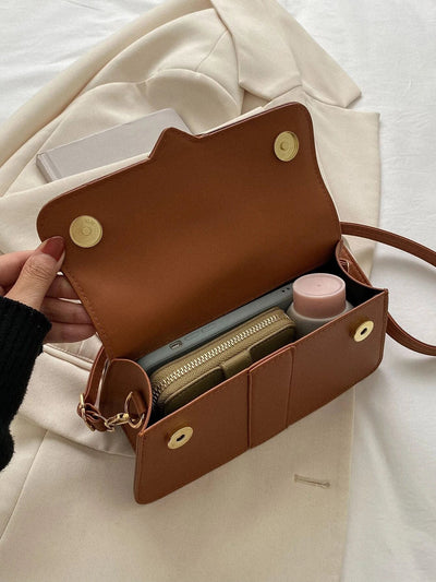 Minimalist Top Handle Flap Square Bag