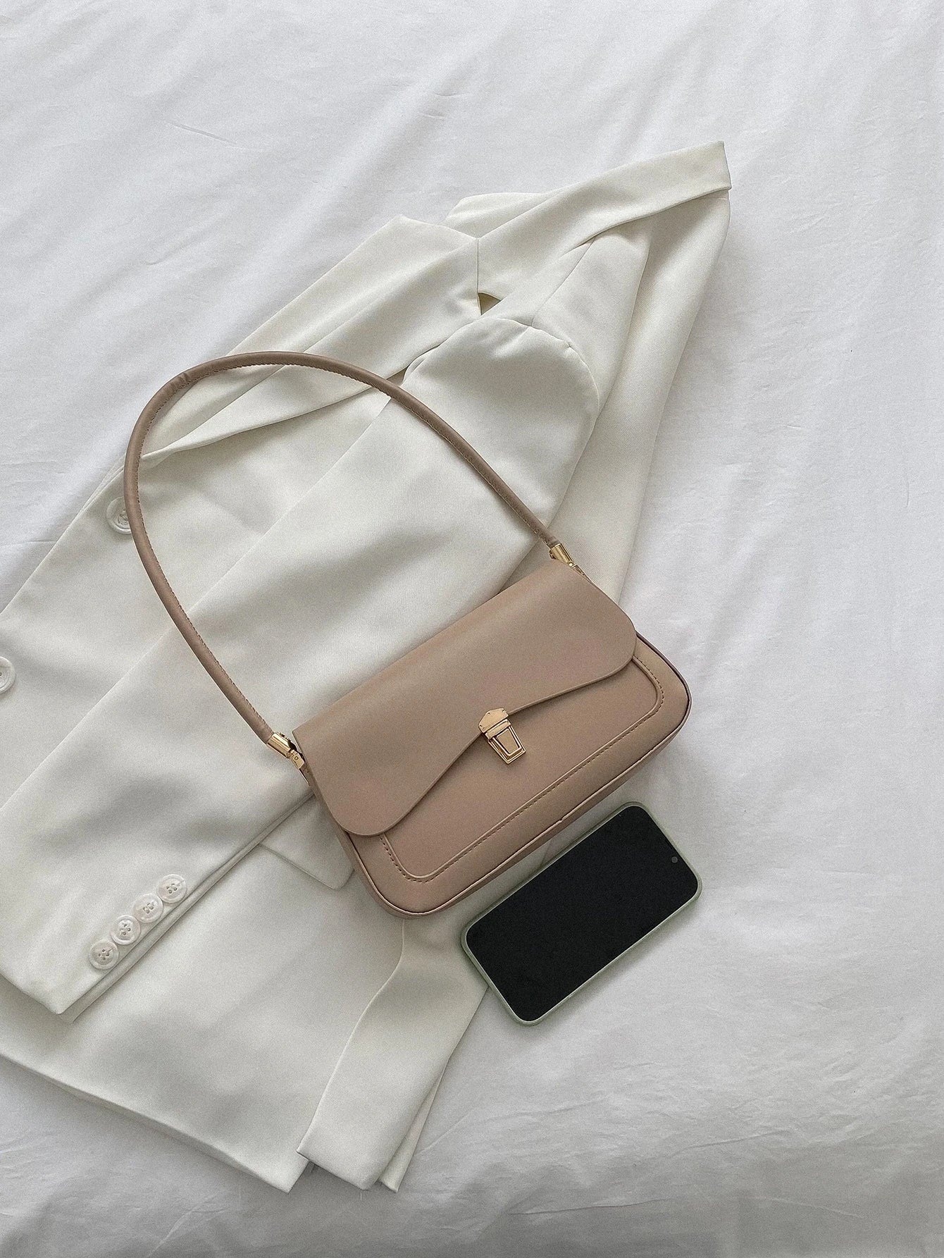 Metal Lock Flap Square Bag
