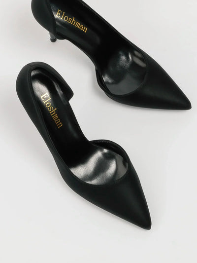Minimalist Point Toe Stiletto Heeled Court Pumps