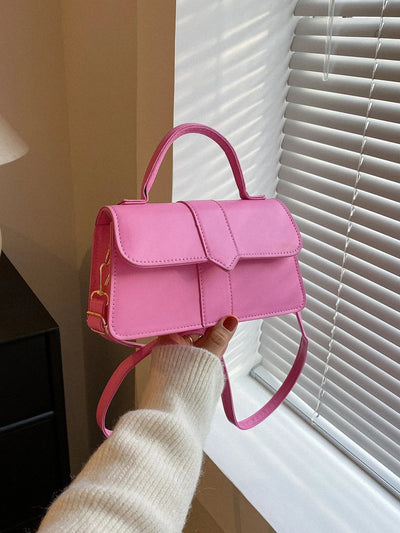 Minimalist Top Handle Flap Square Bag