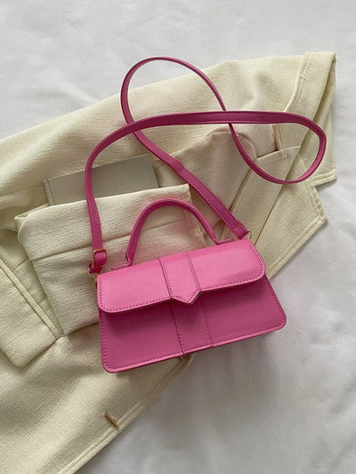 Minimalist Top Handle Flap Square Bag