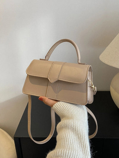 Minimalist Top Handle Flap Square Bag