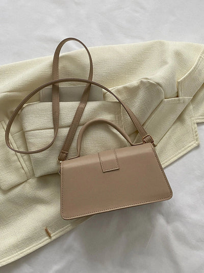 Minimalist Top Handle Flap Square Bag