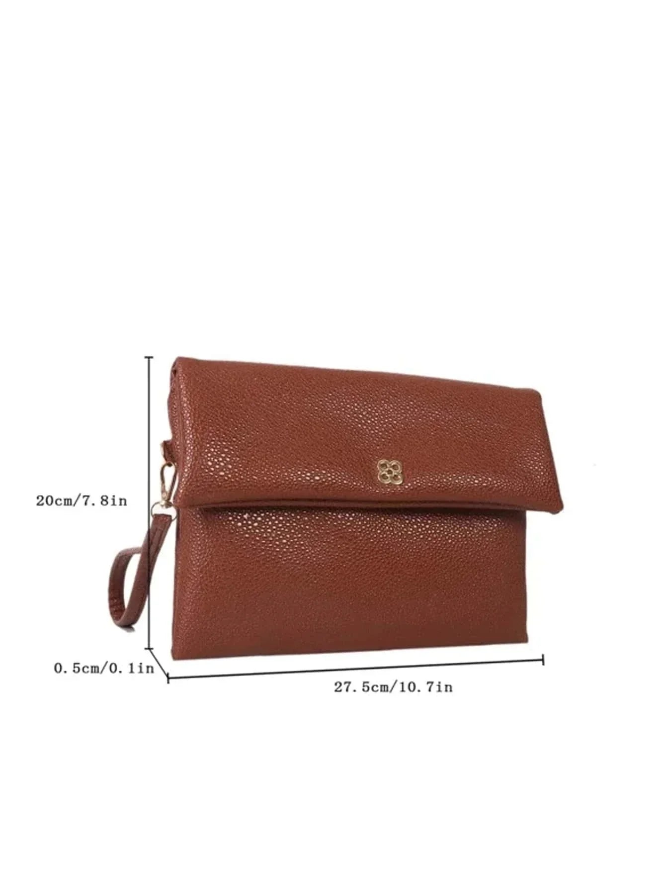 Fashionable,Minimalist,Casual,Litchi Embossed Flap Square Bag For Girl
