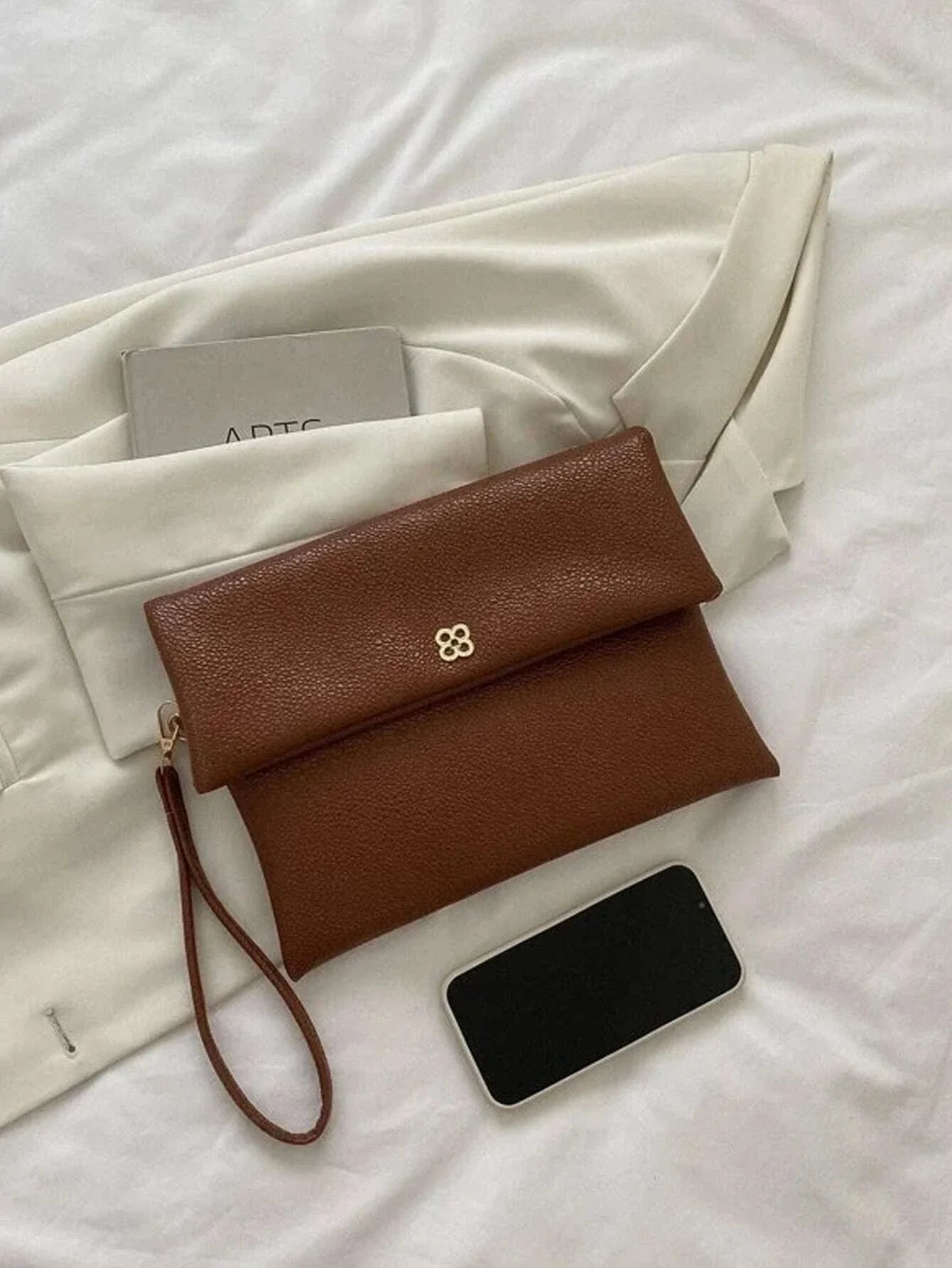 Fashionable,Minimalist,Casual,Litchi Embossed Flap Square Bag For Girl