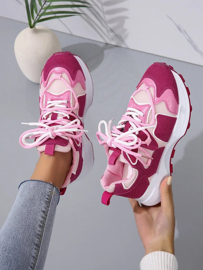 Ladies Spliced Fashion Sneakers