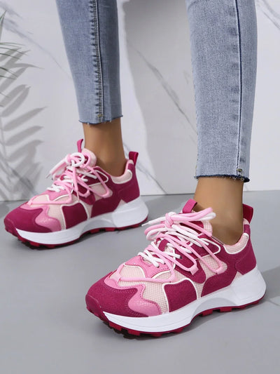 Ladies Spliced Fashion Sneakers