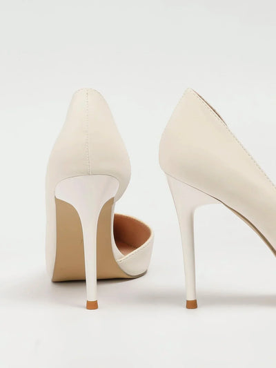 Minimalist Point Toe Stiletto Heeled Court Pumps