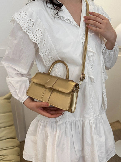 Minimalist Top Handle Flap Square Bag