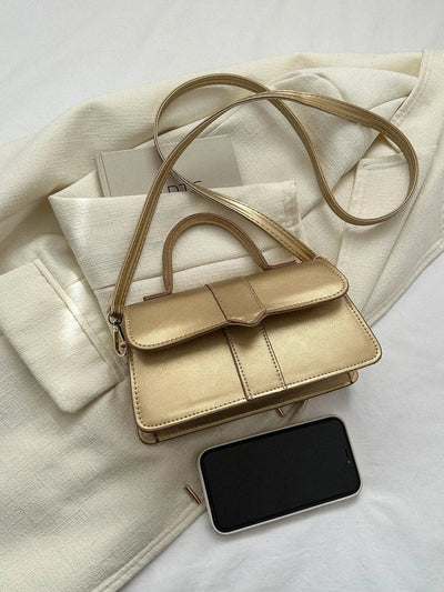 Minimalist Top Handle Flap Square Bag