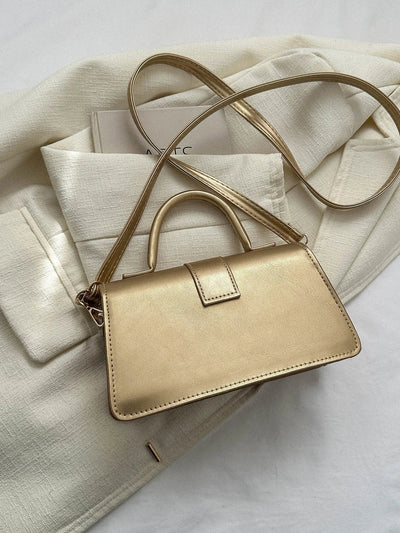 Minimalist Top Handle Flap Square Bag