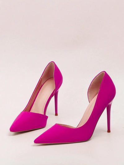 Minimalist Point Toe Stiletto Heeled Court Pumps