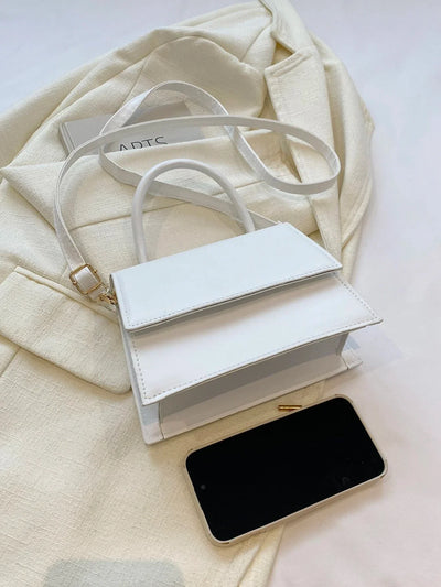 Fashionable Solid Color Flap Mini Handbag
