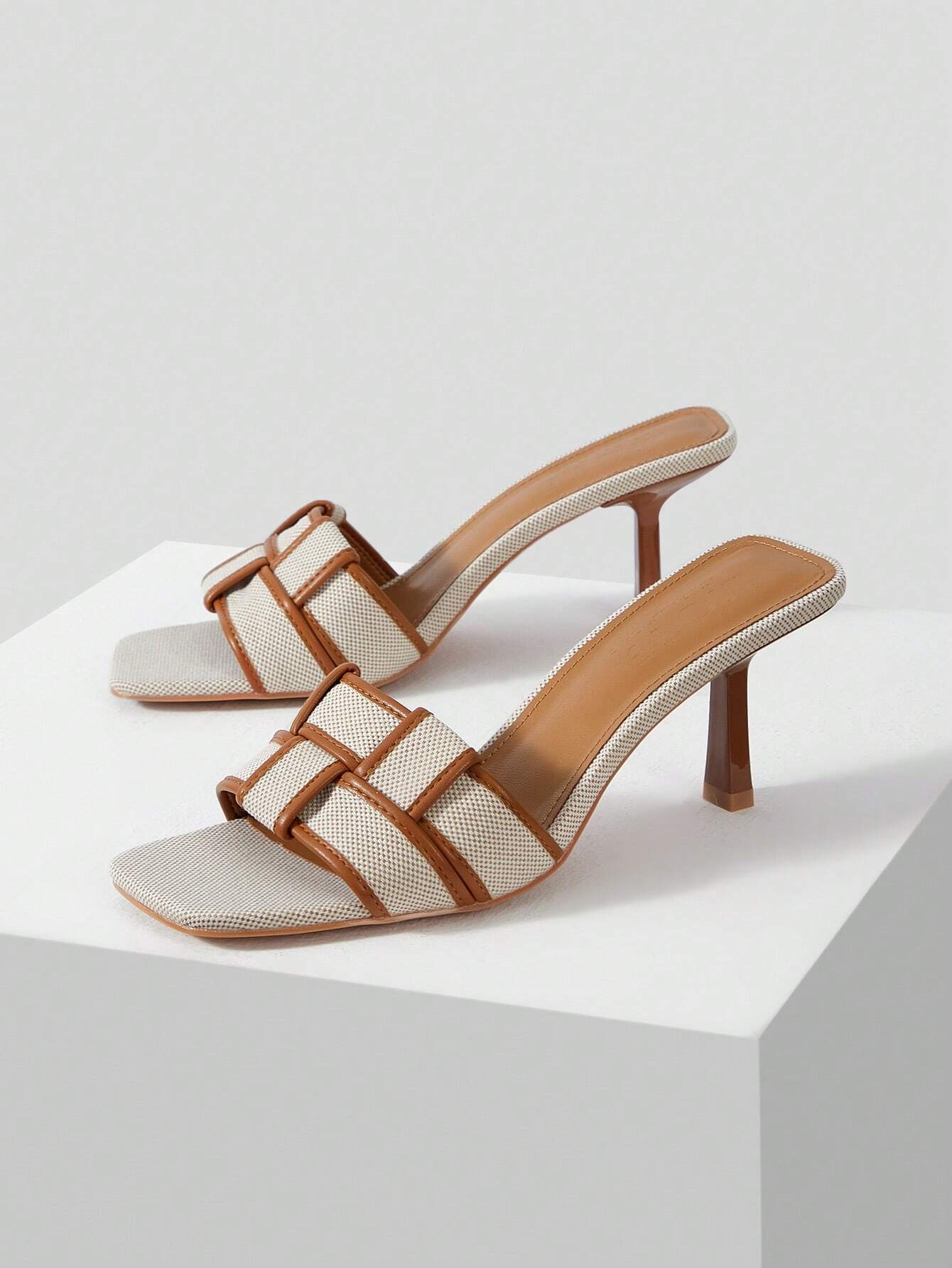 MOTF PREMIUM BRAIDED HEELED MULE SANDALS