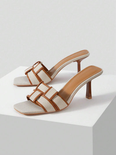 MOTF PREMIUM BRAIDED HEELED MULE SANDALS