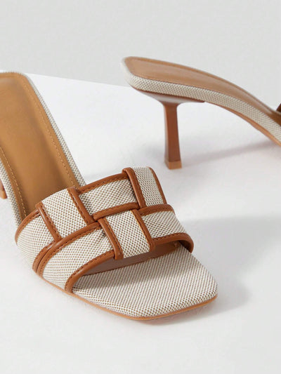 MOTF PREMIUM BRAIDED HEELED MULE SANDALS