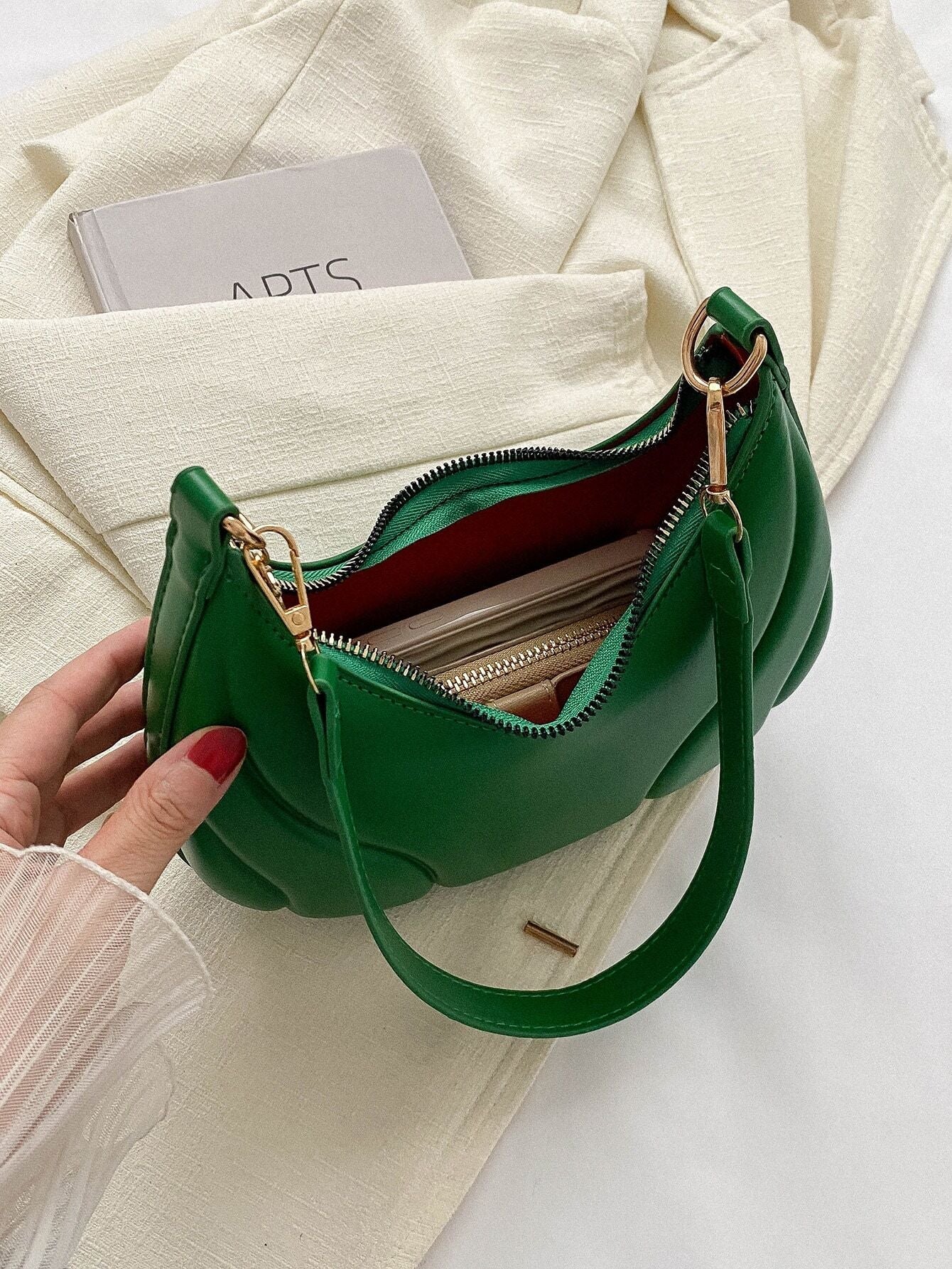 Fashionable Solid Color Versatile Shoulder Bag For Women