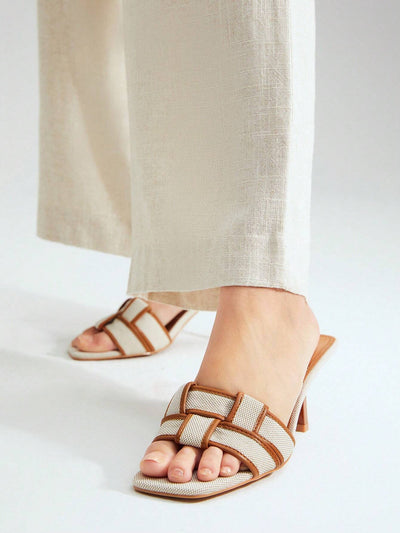 MOTF PREMIUM BRAIDED HEELED MULE SANDALS