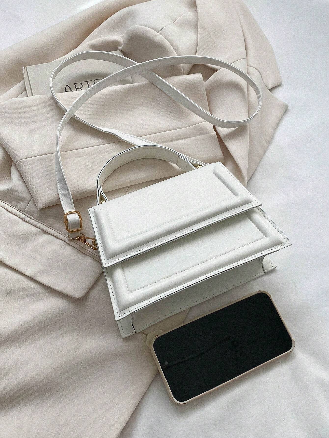 Fashionable Solid Color Flap Mini Handbag