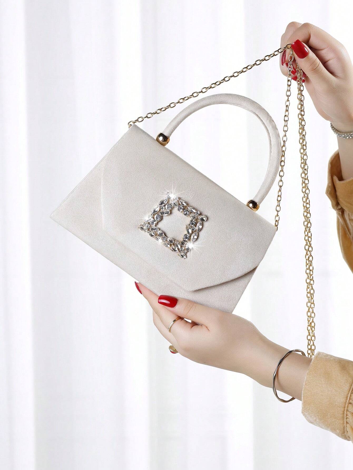 Glitter Bling,Shiny Glitter, Shiny, Luxury, Glamorous, Elegant, Exquisite 1pc Elegant & Fashionable Glitter Velvet Evening Bag