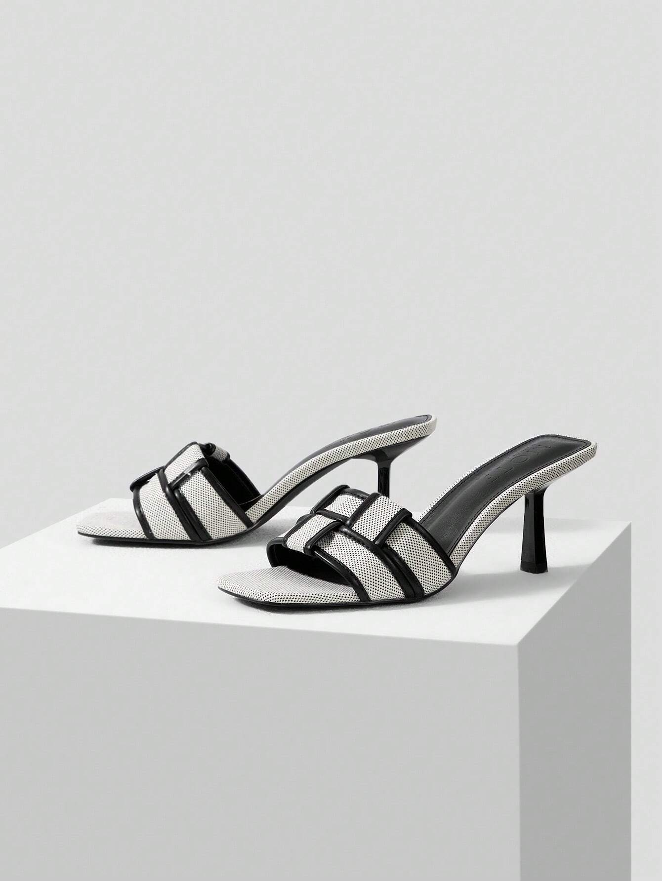 MOTF PREMIUM BRAIDED HEELED MULE SANDALS