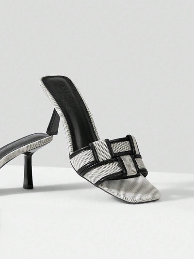 MOTF PREMIUM BRAIDED HEELED MULE SANDALS