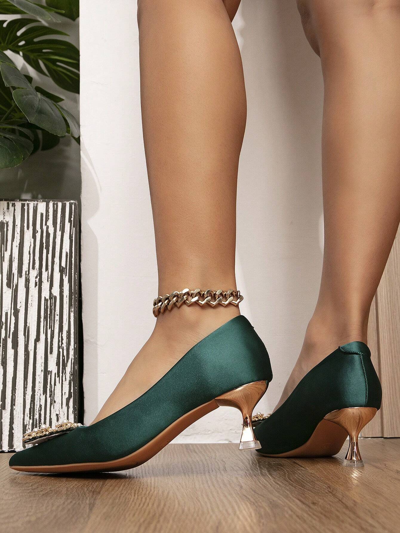 Faux Pearl Decor Court Pumps
