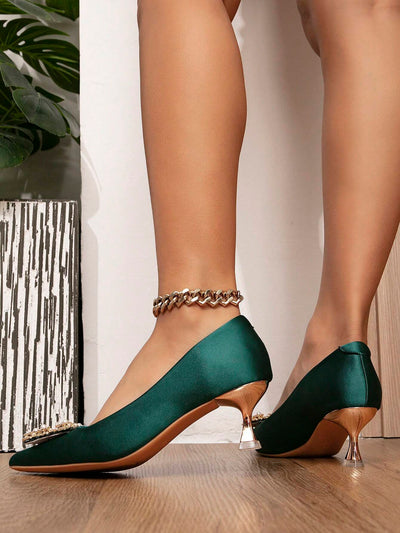 Faux Pearl Decor Court Pumps