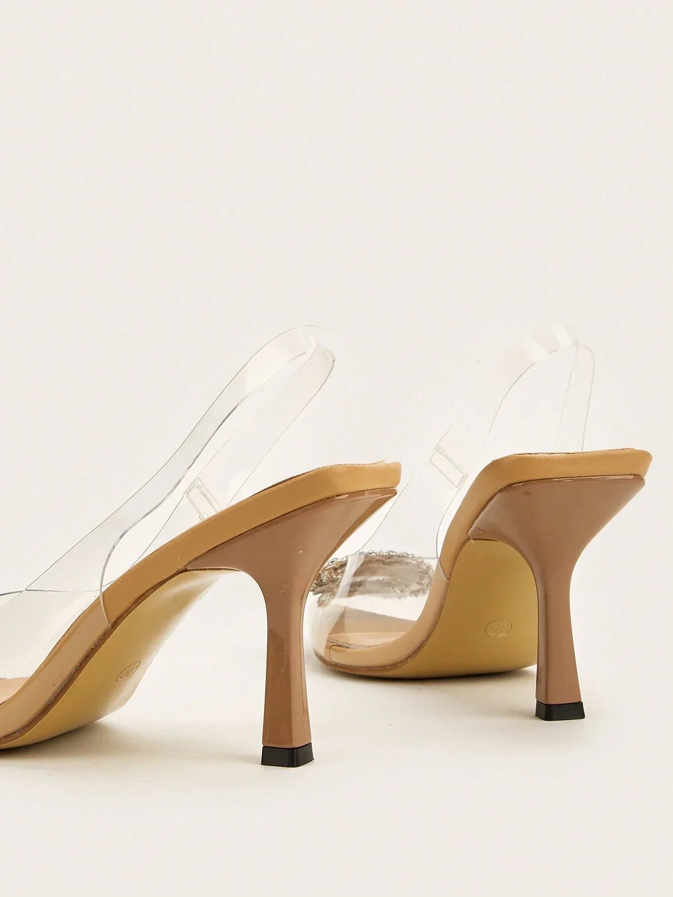 Wedding/Prom/Party/Vacation/Casual Elegant & Stylish Pointed Toe Transparent Rhinestone Buckle Strap Thin High Heels