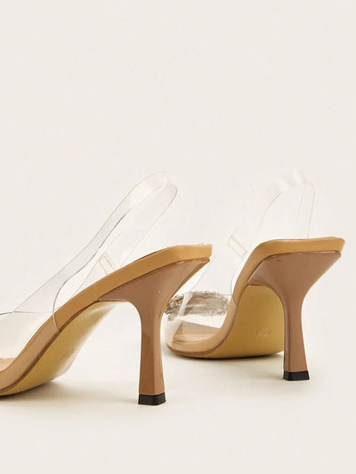 Wedding/Prom/Party/Vacation/Casual Elegant & Stylish Pointed Toe Transparent Rhinestone Buckle Strap Thin High Heels