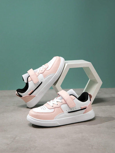 1pair Waterproof Leather Girls' Sneakers