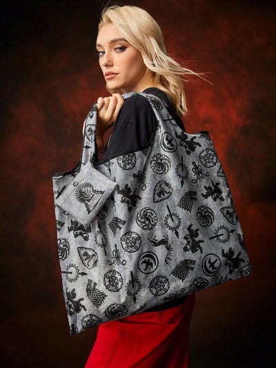 Letter & Harrypotter Deathly Hallows Geo Graphic Tote Bag