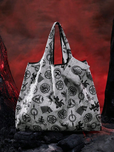 Letter & Harrypotter Deathly Hallows Geo Graphic Tote Bag
