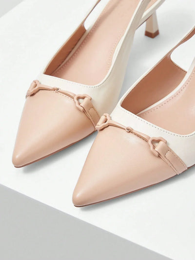 MOTF PREMIUM POINTED TOE STILETTO COLOR-BLOCK WOMEN'S HIGH HEELS
