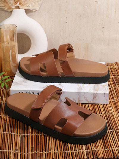 SHUZIA Women's Black Flat Sandals
