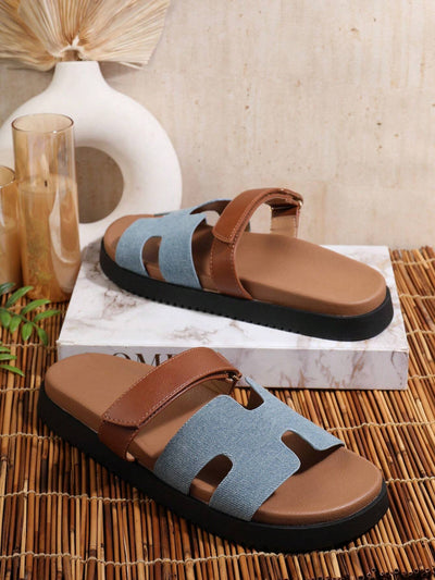 SHUZIA Women's Black Flat Sandals